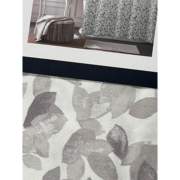 Tommy Hilfiger Stained Glass Leaves Cotton Fabric Shower Curtain Gray Wh… - Picture 4 of 7